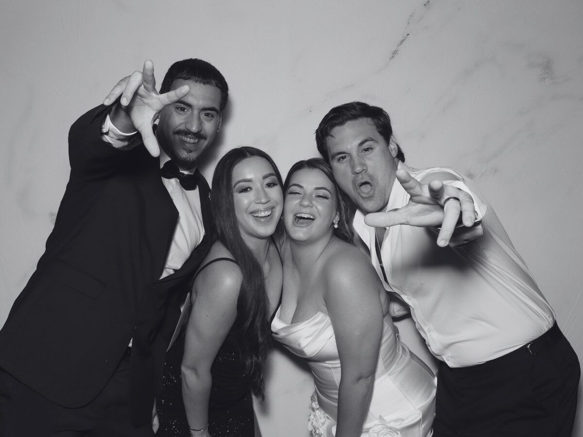 Black-and-white glam booth portrait 10